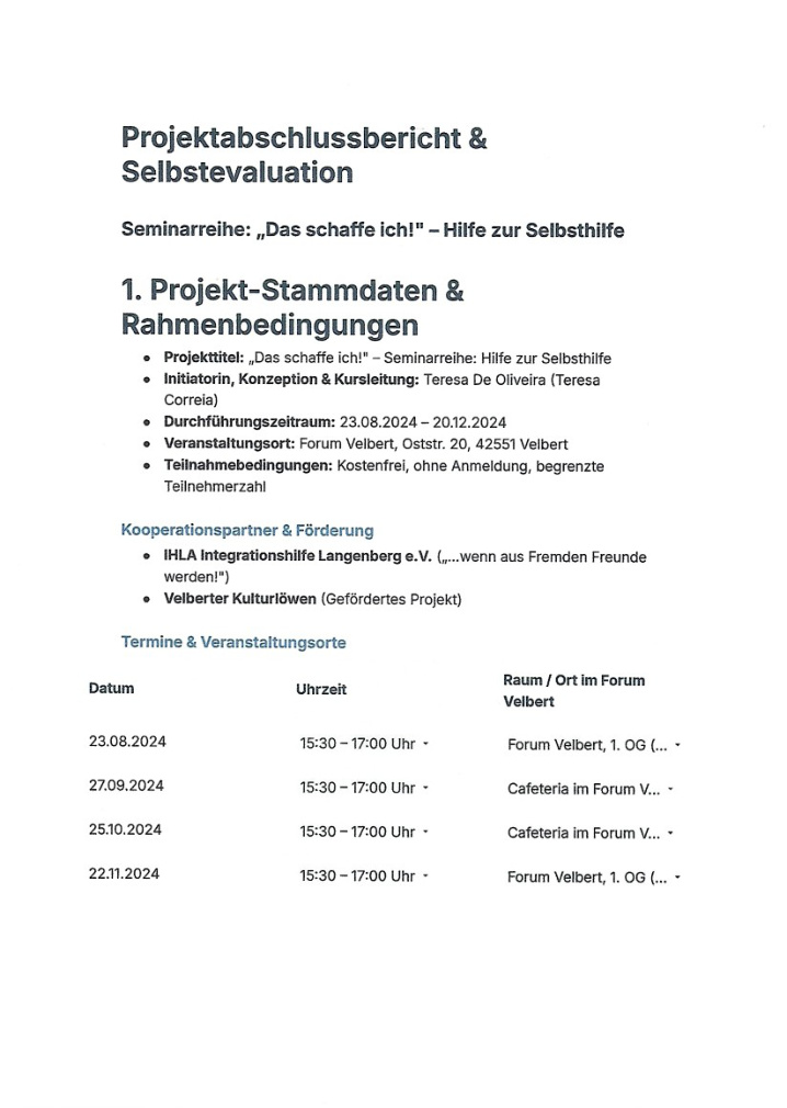 Vorschau: Projektbericht und Veranstaltungsflyer · 5 Seiten