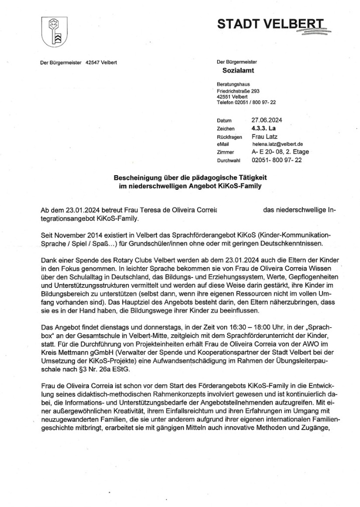 Vorschau: Tätigkeitsbescheinigung und Beurteilung · Juni 2024